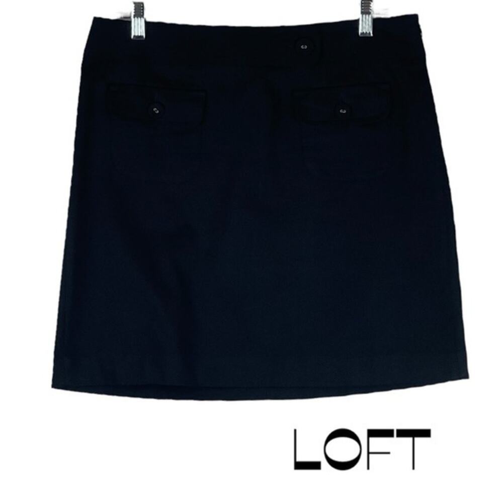 LOFT Textured Black Skirt NWOT Size 10